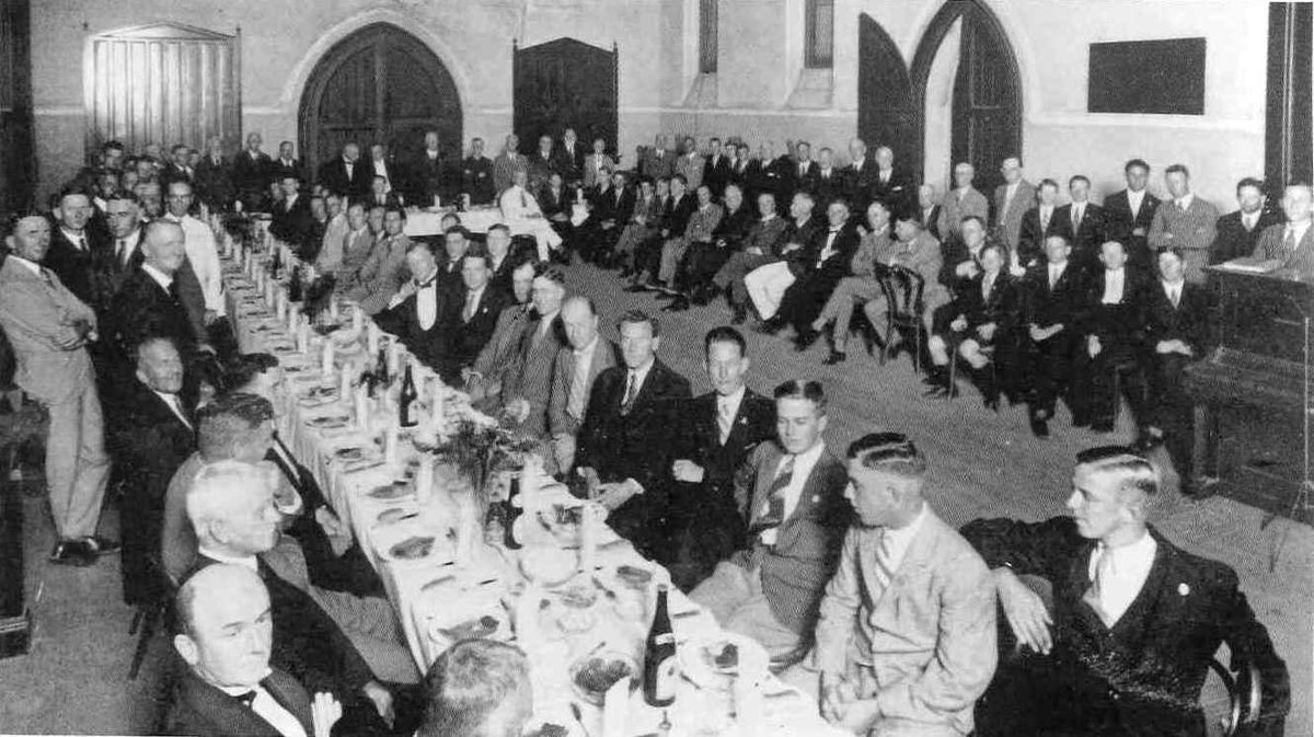BGSOBA Foundation Day dinner in the Great Hall, 29 February 1932.