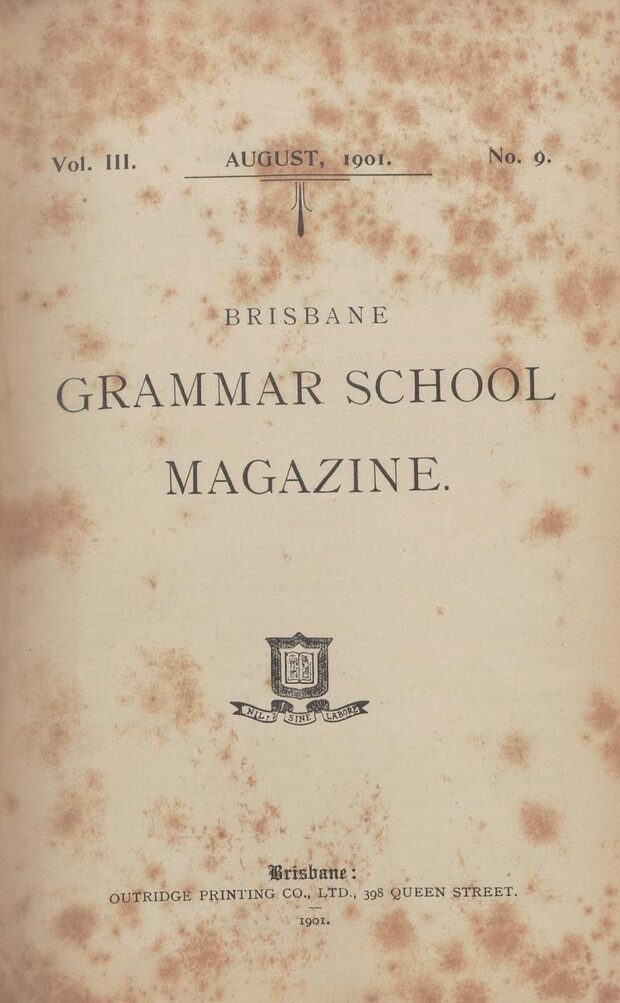 Cover of the 1901 School Magazine
