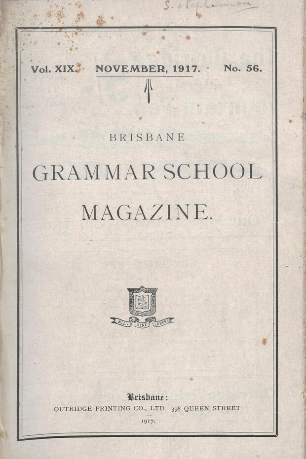 Cover of the 1917 School Magazine