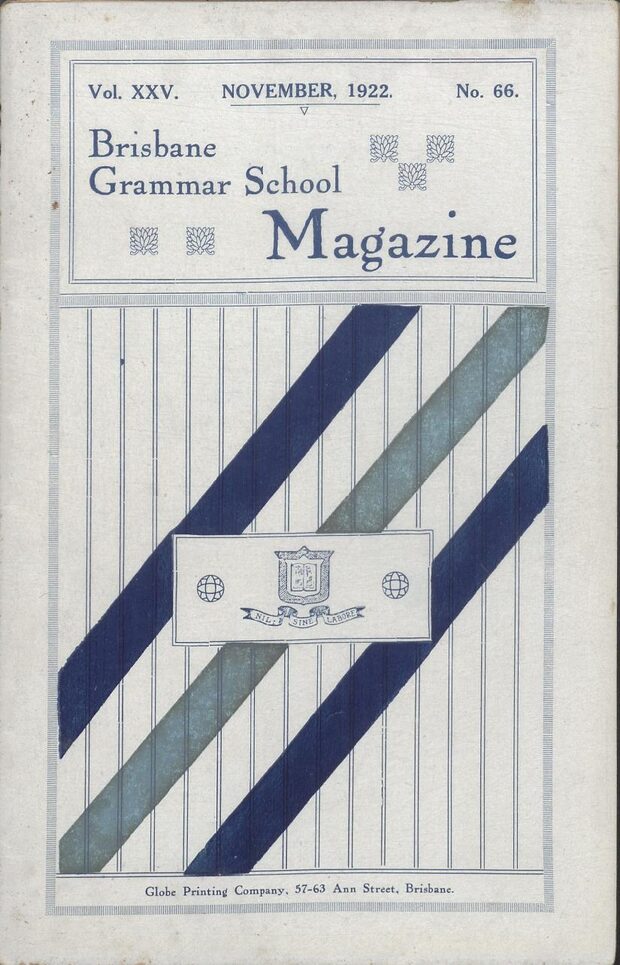 Cover of the 1922 School Magazine