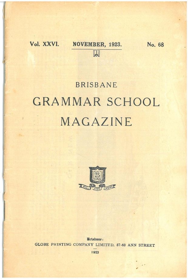 Cover of the 1923 School Magazine