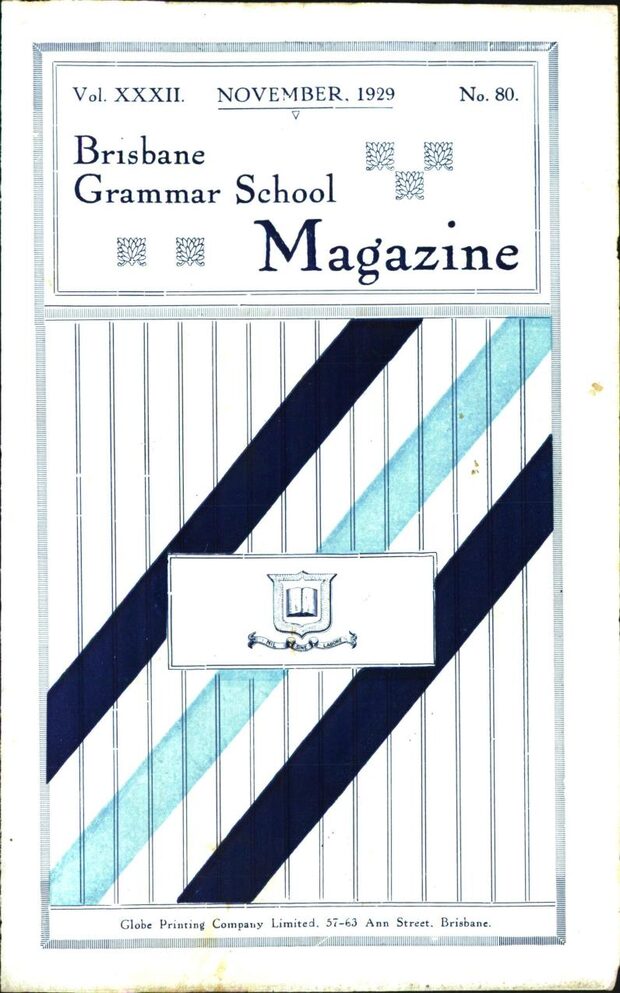 Cover of the 1929 School Magazine