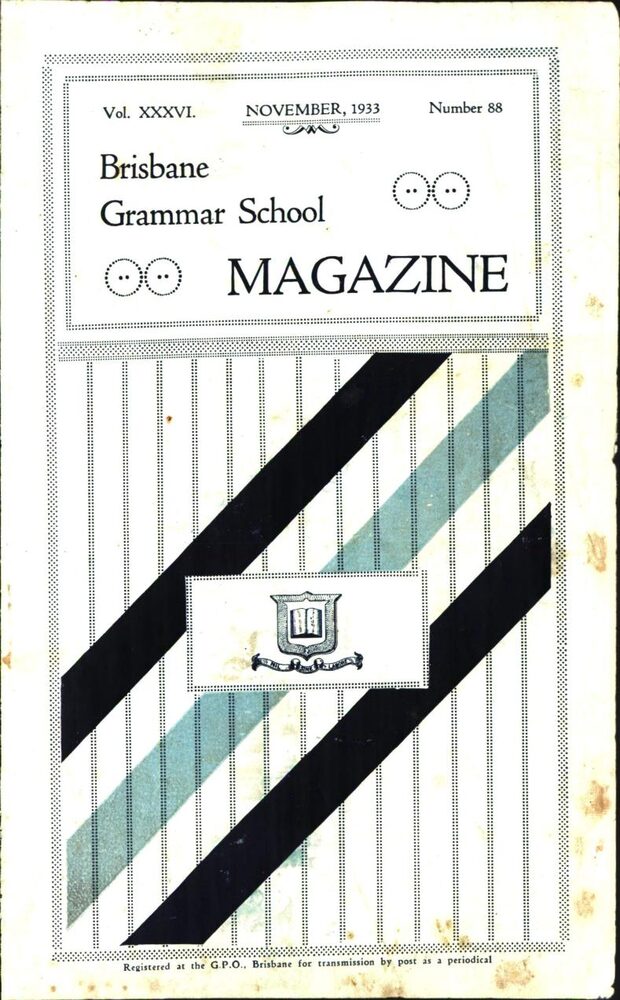 Cover of the 1933 School Magazine