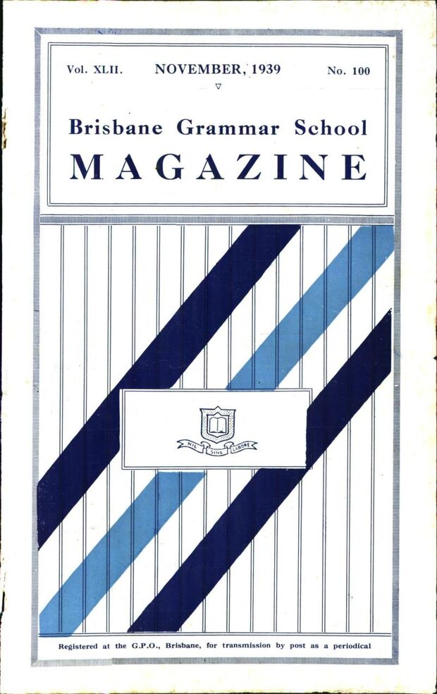 Cover of the 1939 School Magazine
