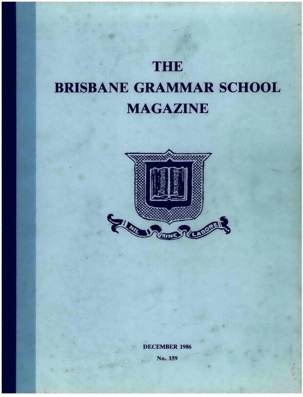Cover of the 1986 School Magazine