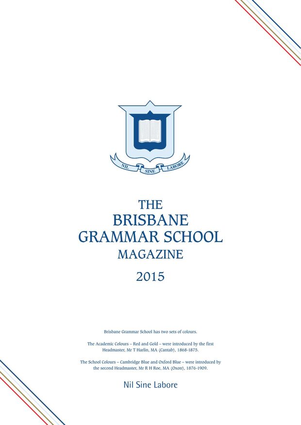 Cover of the 2015 School Magazine
